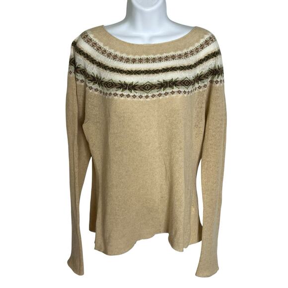 Vtg Banana Republic Sweater XL Wool Angora Cashmere Fair Isle Lightweight USA - Picture 1 of 8